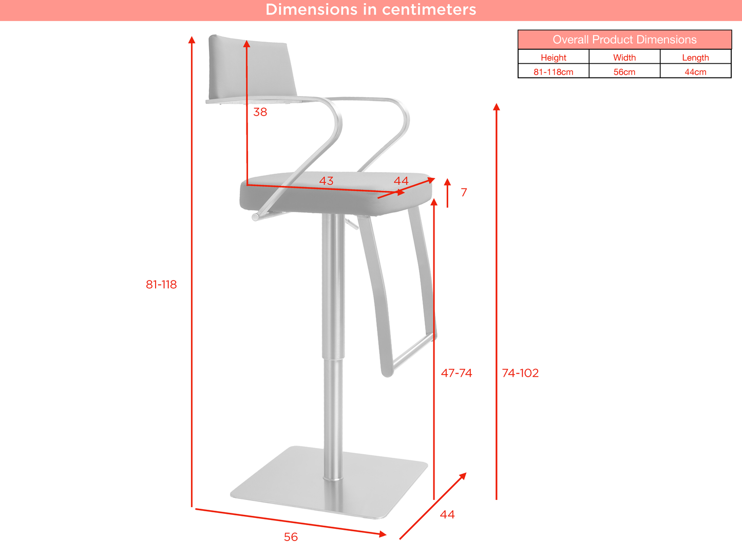 Tempo Stainless Steel Barstool