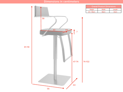 Tempo Stainless Steel Barstool