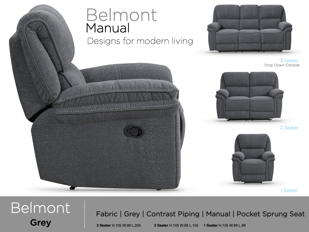 Belmont 3-Seater in Grey