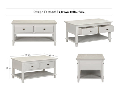 Provence 2 Drawer Coffee Table