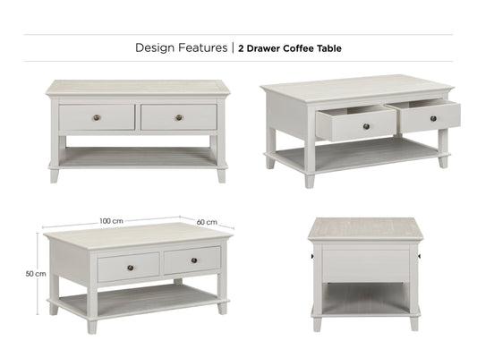 Provence 2 Drawer Coffee Table