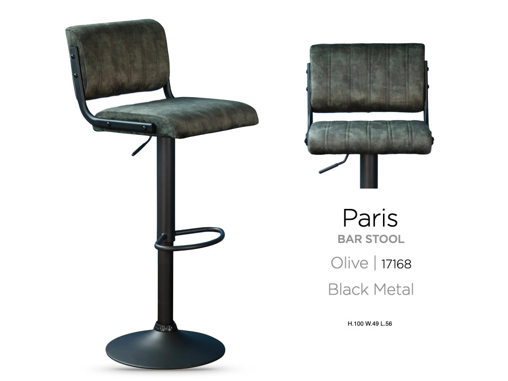 Paris Blue Bar Stool Set of 2 | Knock-Down Design | Contemporary Dining Seating