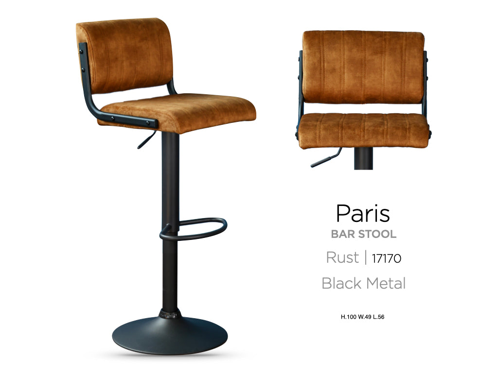 Paris Blue Bar Stool Set of 2 | Knock-Down Design | Contemporary Dining Seating