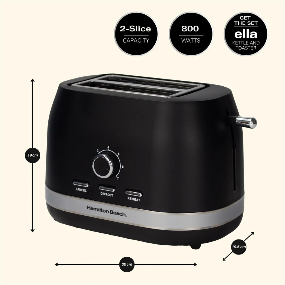 Hamilton Beach 2 Slice Ella Matte Black Toaster