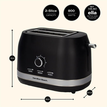 Hamilton Beach 2 Slice Ella Matte Black Toaster