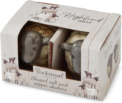 Cooksmart Highland Sheep Ceramic Salt & Pepper Shaker Set