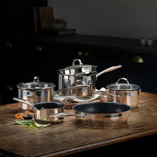 Stellar Profile 5 Piece Draining Saucepan Set (Non-Stick)