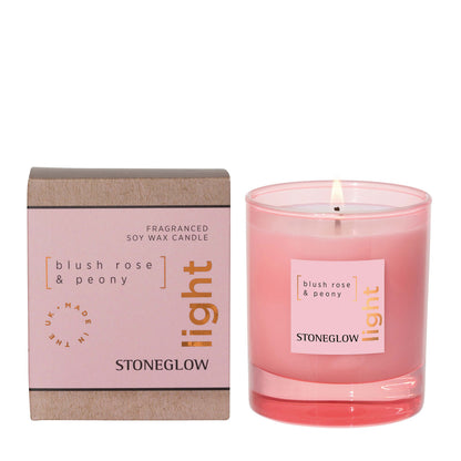 Stoneglow Blush Rose & Peony Soy Wax Scented Candle