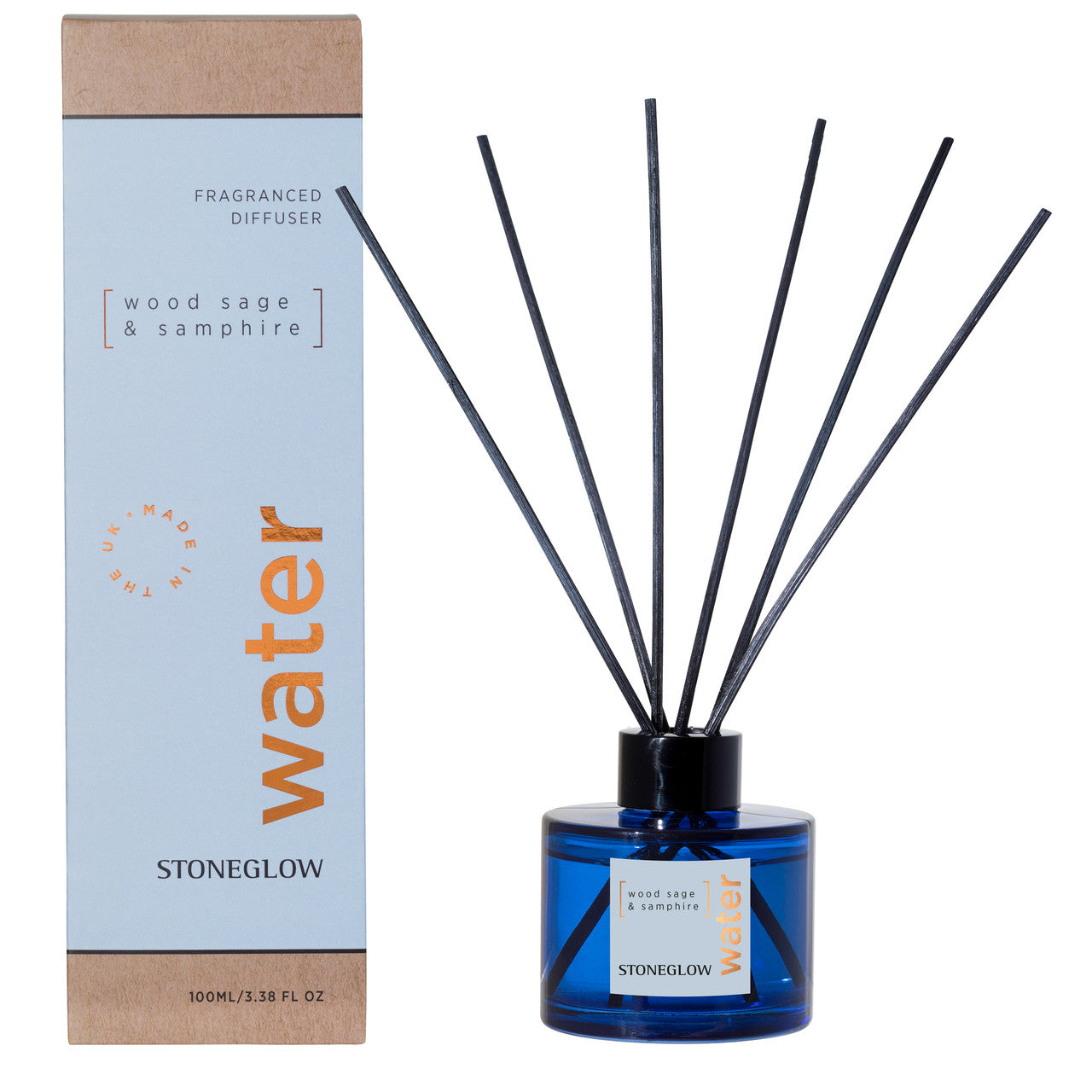 Stoneglow Wood Sage & Samphire Scented Reed Diffuser 100ml
