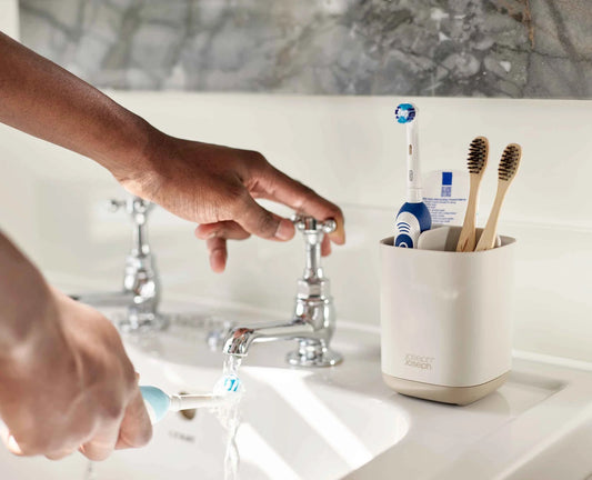 Joseph & Joseph EasyStore™ Matt Ecru Toothbrush Holder