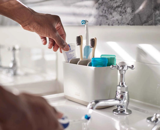Joseph & Joseph EasyStore™ Large Matt Ecru Toothbrush Holder