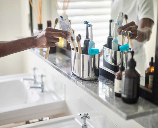 Joseph & Joseph EasyStore™ Luxe Large Stainless-steel Toothbrush Caddy