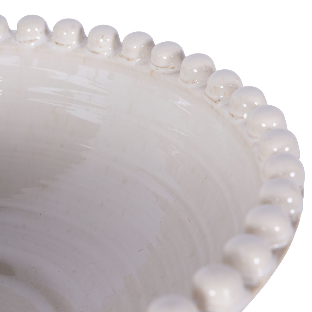 Libra Mediterranean Reactive Glaze Ceramic Bowl in Cream