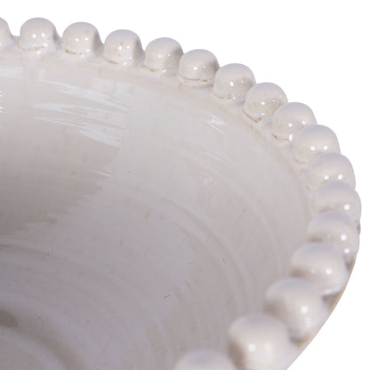 Libra Mediterranean Reactive Glaze Ceramic Bowl in Cream
