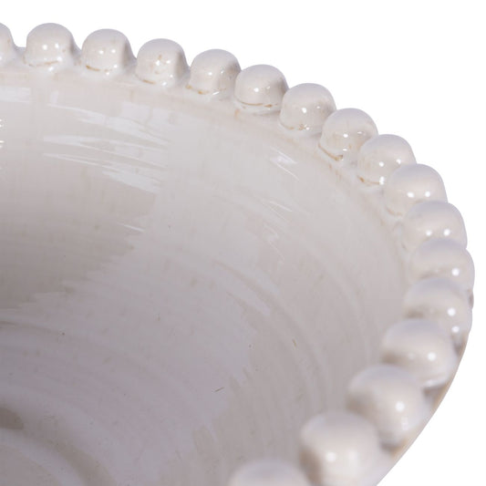 Libra Mediterranean Reactive Glaze Ceramic Bowl in Cream