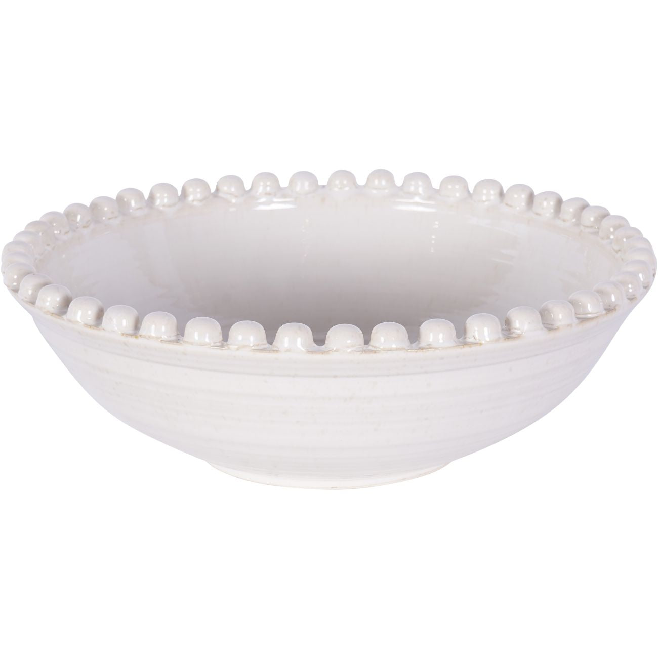 Libra Mediterranean Reactive Glaze Ceramic Bowl in Cream