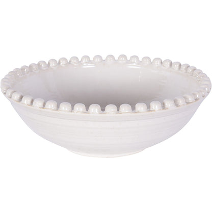 Libra Mediterranean Reactive Glaze Ceramic Bowl in Cream