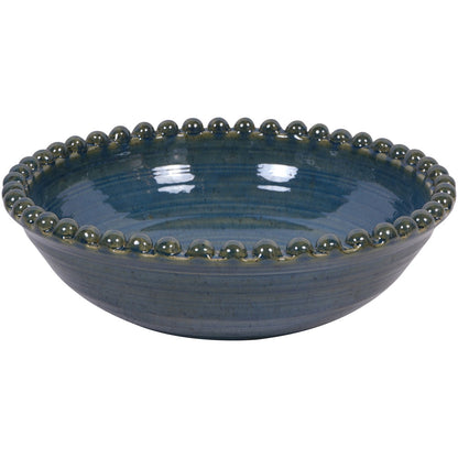 Libra Mediterranean Reactive Glaze Ceramic Bowl in Blue/Green