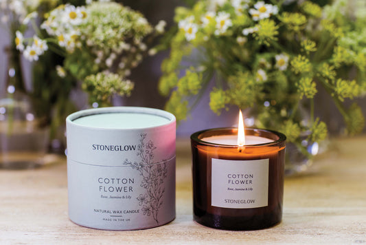 Stoneglow Rose, Jasmine & Lily Scented Natural Wax Candle