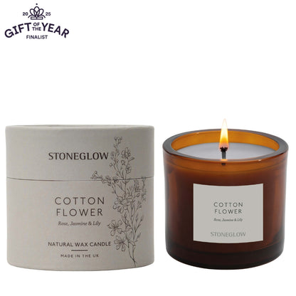 Stoneglow Rose, Jasmine & Lily Scented Natural Wax Candle