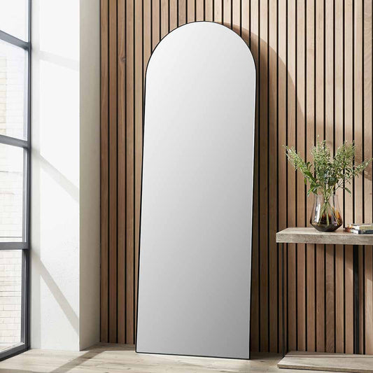 Metal Slim Frame Arch Floor Mirror