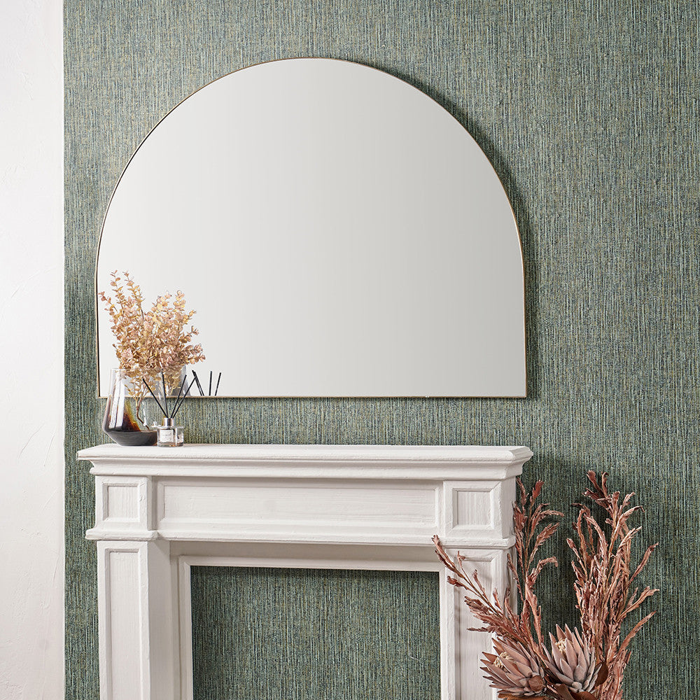 Metal Slim Frame Wide Arch Wall Mirror