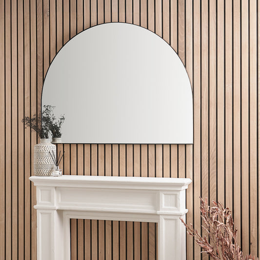 Metal Slim Frame Wide Arch Wall Mirror