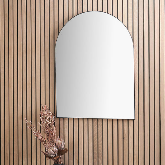 Metal Slim Frame Tall Arch Wall Mirror