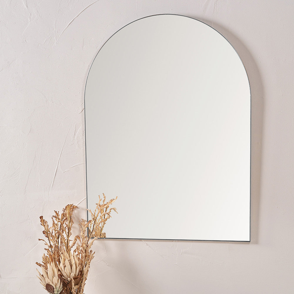 Metal Slim Frame Tall Arch Wall Mirror