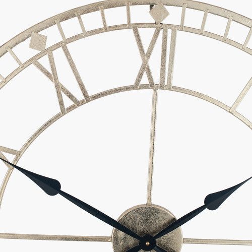 Pacific Antique Gold Metal Round Wall Clock Large