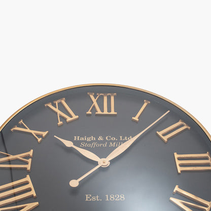 Pacific Antique Gold and Black Metal Wall Clock
