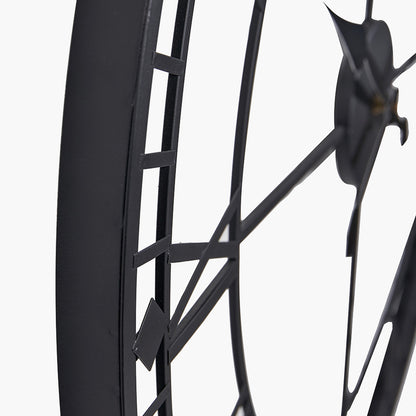 Large Black Metal Wall Clock