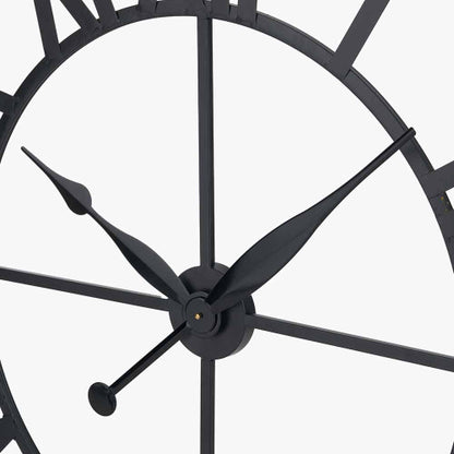 Pacific Black Metal Large Round Wall Clock