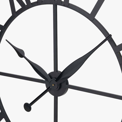 Pacific Black Metal Large Round Wall Clock