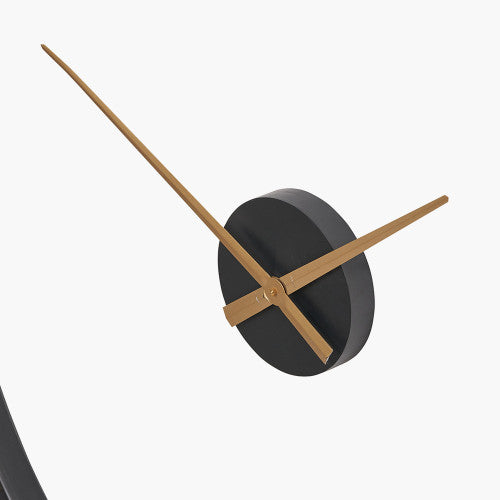 Pacific Black and Gold 2 Piece Open Wall Clock