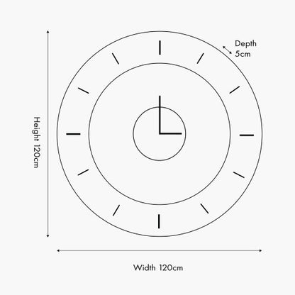 Pacific Black and Gold 2 Piece Open Wall Clock