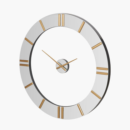 Pacific Mirror and Gold 2 Piece Open Wall Clock