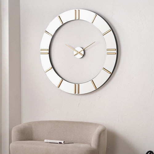 Pacific Mirror and Gold 2 Piece Open Wall Clock