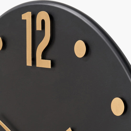 Pacific Black and Gold Metal Retro Wall Clock