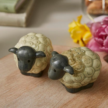 Cooksmart Highland Sheep Ceramic Salt & Pepper Shaker Set