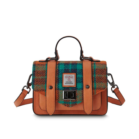 Islander Orange and Blue Tartan Mini Satchel