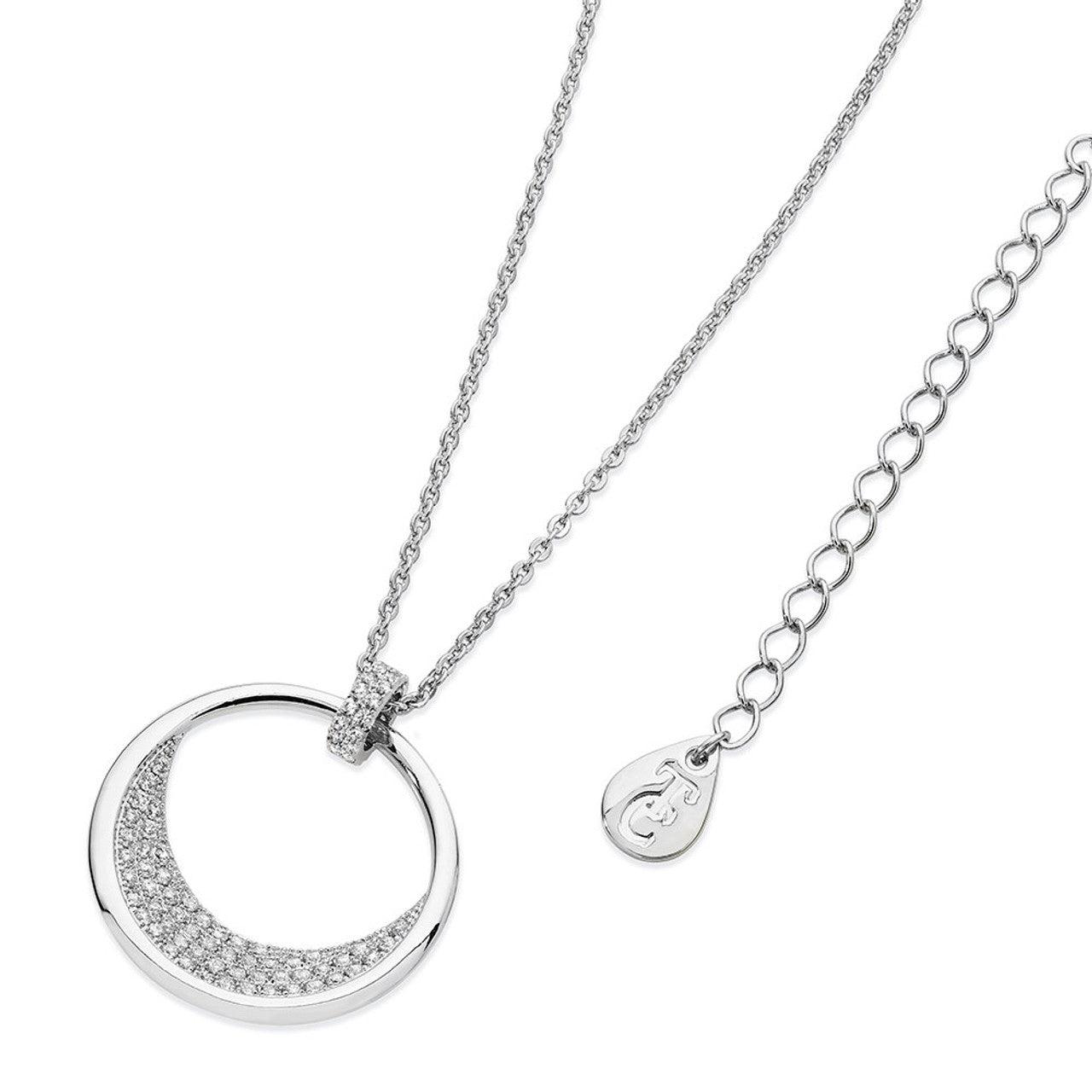 Tipperary White Floating Moon Pendant