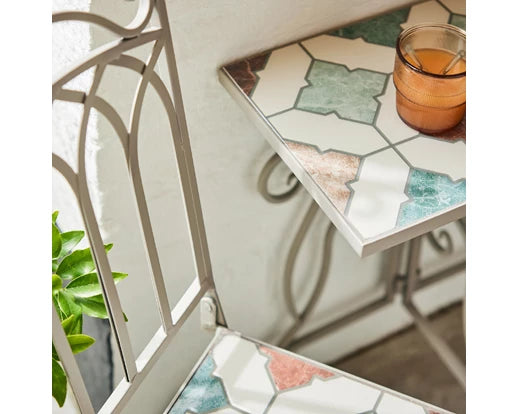 Kaemingk Marrakech Mosaic Stone Outdoor Bistro Set