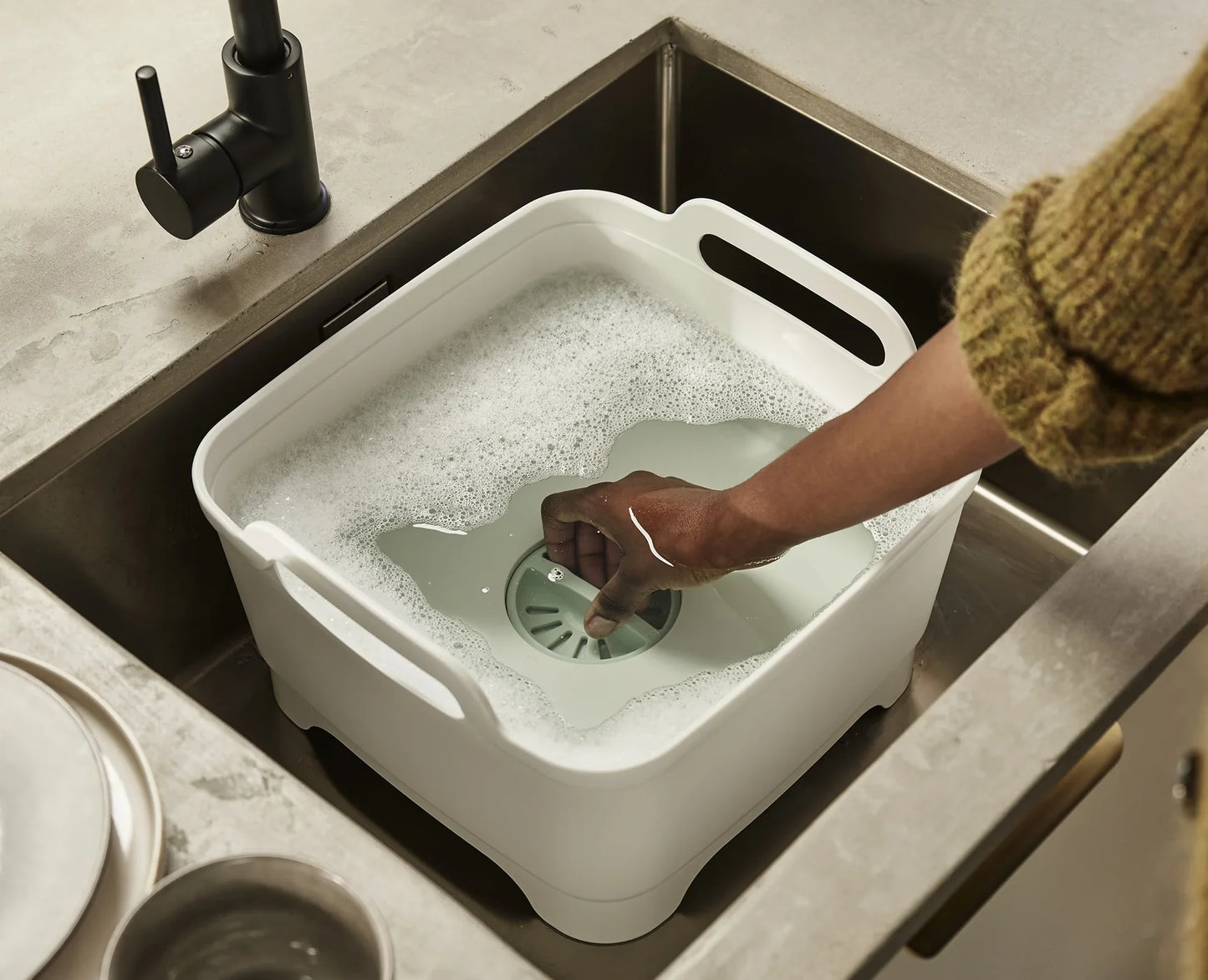 Joseph & Joseph Wash&Drain™ Stone Green Washing Up Bowl