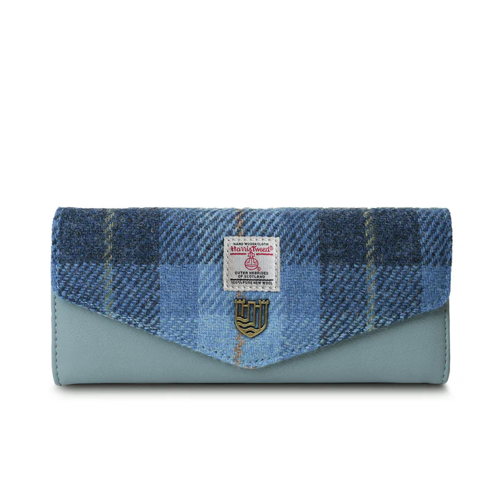 Islander Blue Tartan Large Clasp Purse