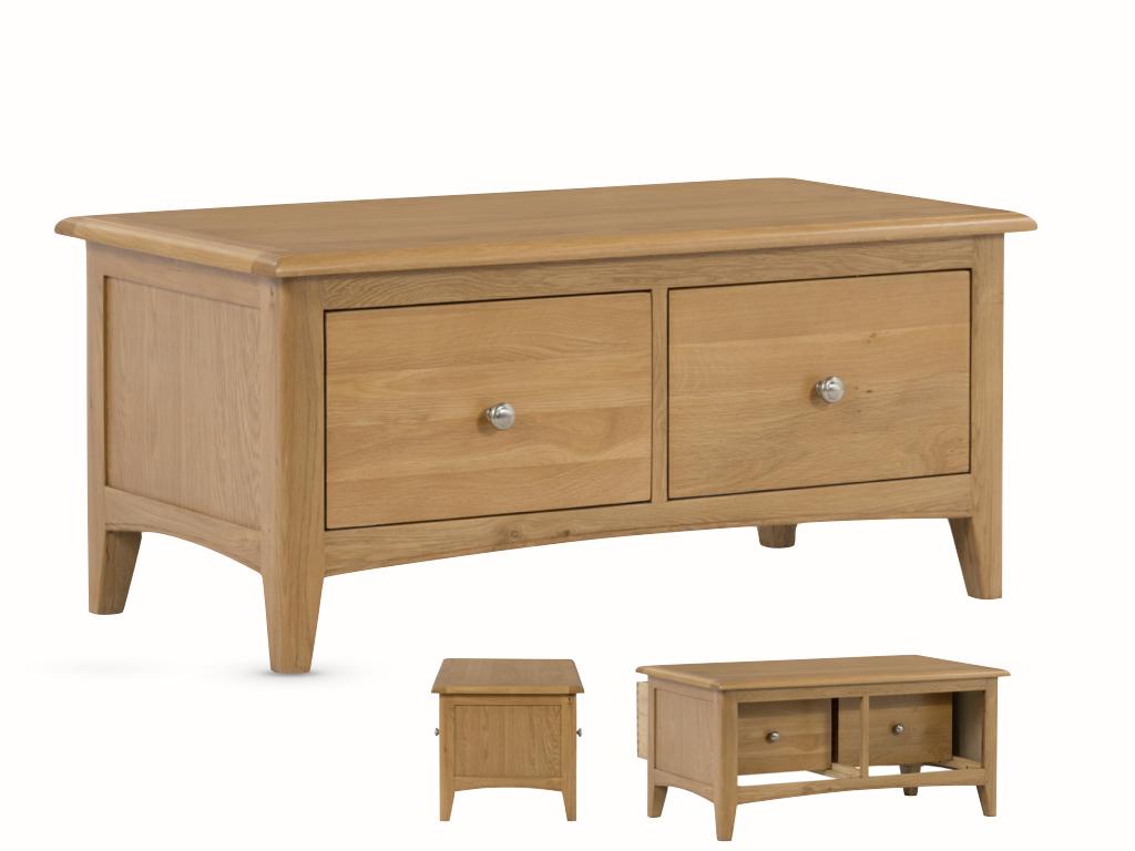 Kilkenny Oak 2 Drawer Coffee Table