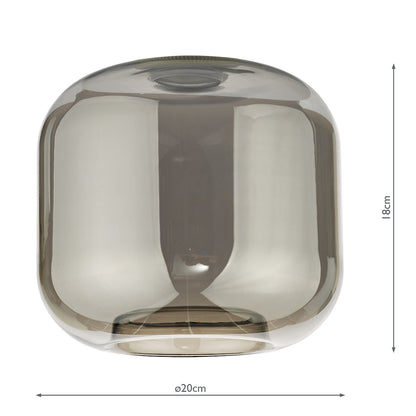 Dar Aiden Easy Fit Pendant Smoked Glass