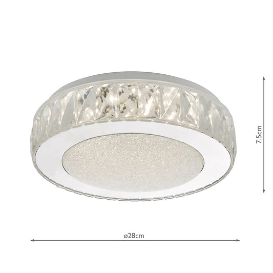 Dar Akelia Flush Acrylic & Stainless Steel Small LED