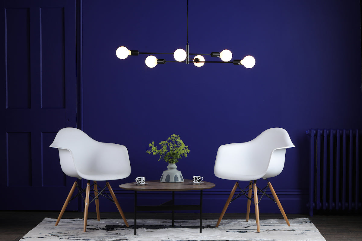 Dar Alana 6 Light Pendant Black