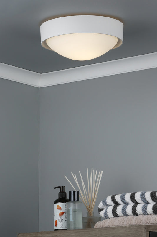 Dar Beta Bathroom Flush Cream & Opal Glass IP44